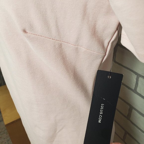 NWT Lulu's Blush Pink Off the Shoulder Mini Bodycon Dress size L - Picture 5 of 8